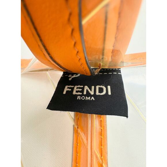 Fendi Peekaboo Defender PVC Clutch Bag Orange - Small - Picture 10 of 16